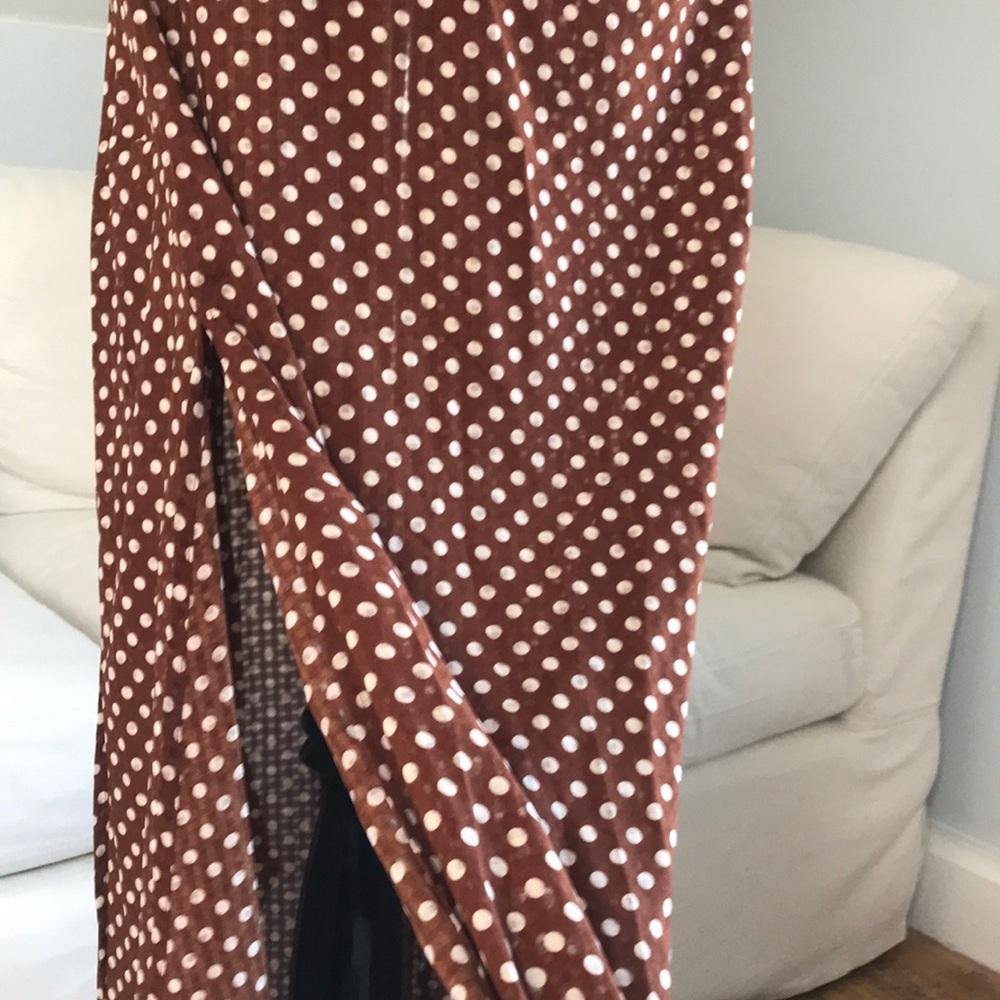 Fanco Maxi Polka Dot Dress Front Slit - Picture 3 of 8